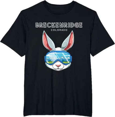 Vista 38 de Breckenridge Colorado USA - Camiseta de esquí y snowboard de conejo, Negro, S