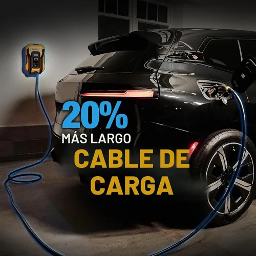 Vista 4 de DEWALT Cargador EV de nivel 2 para vehículo eléctrico de hasta 40 amperios y 240 V, control de aplicación Bluetooth y Wi-Fi, certificado CSA