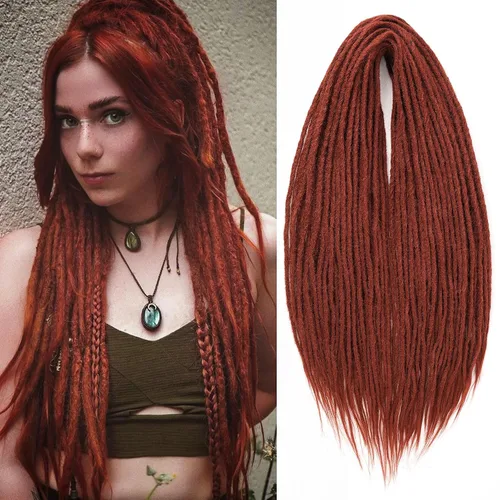 Vista 31 de Leeven Extensiones de Rastas Sintéticas de Doble Punta de 24 Pulgadas 30 Hebras Rastas Boho 613 Rubio 3 Estilos Mixtas Onduladas Rizadas DE Rastas