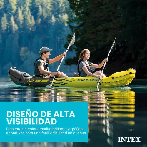 Vista 7 de INTEX Explorer Kayak - Juego portátil para 2 personas con paletas y bomba
