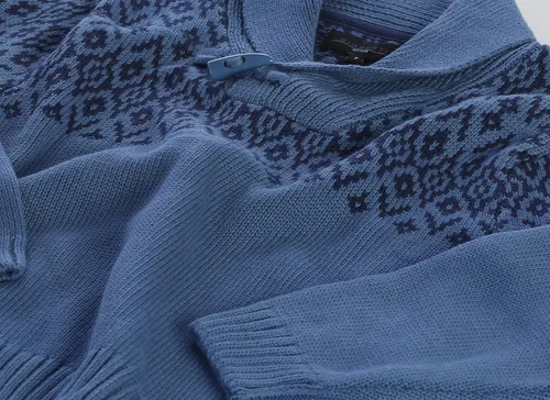 Vista 4 de Gioberti - Suéter de punto con botones de lengüeta para niños y niños, 100 % algodón, con cierre de botón de cambio Azul real