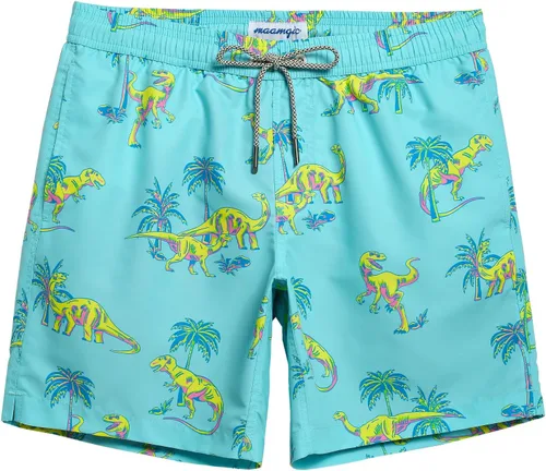 Vista 22 de maamgic Traje de baño para hombre, de secado rápido, con forro de malla, divertido traje de baño de 7 pulgadas Raya azul