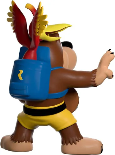 Vista 6 de Youtooz Figura de vinilo de Banjo Kazooie, figura de acción de 4.5 pulgadas, Banjo el oso con su amigo Kazooie The Red Bird – Colección de figuras