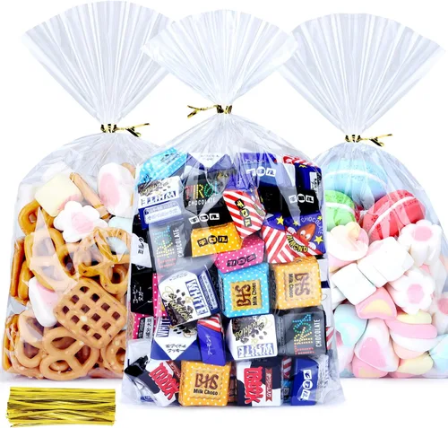 Vista 20 de 200 bolsas de celofán de 5 x 7 pulgadas, bolsas de celofán para dulces, bolsas transparentes de regalo, bolsas para cake pops, bolsas de caramelos