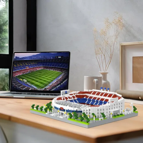 Vista 2 de Juegos de Bloques de Construcción Micro del Estadio de Fútbol de Barcelona, Juegos de Bloques de Construcción de Arquitectura de Mini Ladrillos