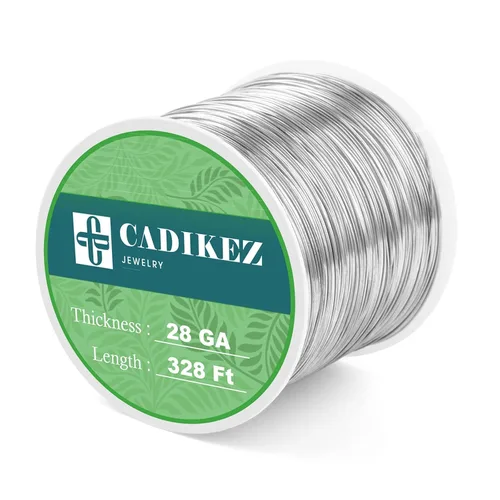 Vista 30 de Alambre de joyería de 492 pies, calibre 32, resistente al deslustre, rollo de alambres de cobre para cuentas a granel para manualidades DIY, Bronce