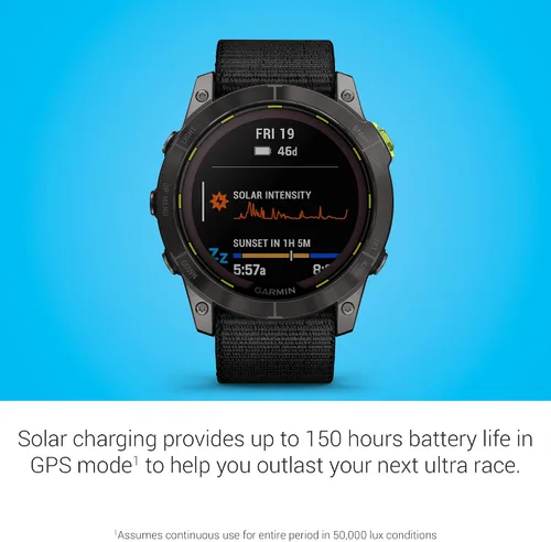 Vista 3 de Garmin Enduro™ 2 – Reloj de ultrarendimiento, batería GPS de larga duración, carga solar, mapas precargados