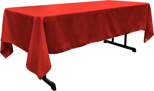 Vista 99 de LA Linen Mantel rectangular lavable de popelín de poliéster, resistente a las manchas y a las arrugas, cubierta de mesa 60x84, mantel de tela