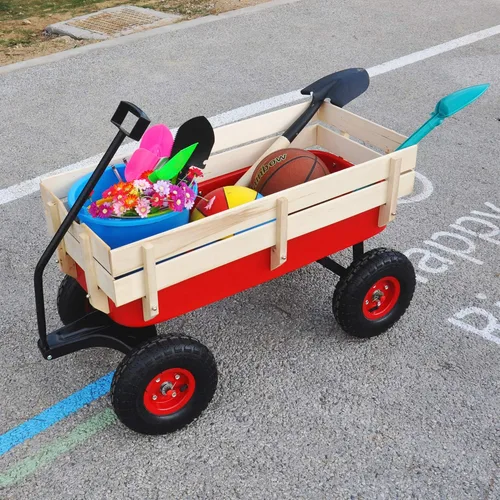 Vista 10 de ZeHuoGe Carro deportivo al aire libre todo terreno con paneles laterales de madera extraíbles, neumáticos de aire, panel de pie grande, cama de Azul