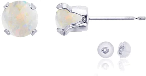 Vista 97 de Aretes de tuerca de plata de ley 925 chapados en oro de 14 quilates macizo, oro amarillo, blanco o rosa de 0.236 in Amatista