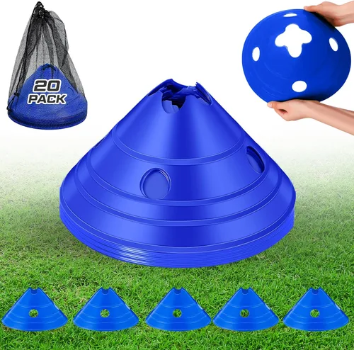 Vista 15 de Conos de disco jumbo Conos de fútbol jumbo con bolsa de malla Gran agilidad para entrenamiento de fútbol Deportes para adultos Amarillo