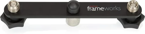 Vista 2 de Gator Frameworks - Barra de montaje de micrófono de 1 a 2 con rosca estándar de 5/8 de pulgada, adecuada para la mayoría de los brazos de jirafa