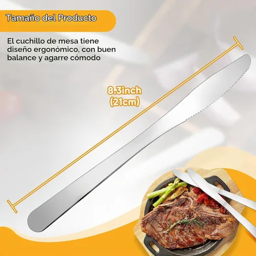Vista 3 de 150 cuchillos de cena, cuchillo de mantequilla a granel de 8.3 pulgadas, cuchillos de acero inoxidable, cubiertos para mesa, hogar, restaurante