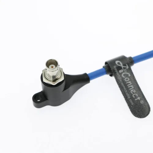 Vista 3 de SDI-Protector-Cable para aisladores galvánicos RED-Komodo BNC macho a ángulo recto BNC hembra cable de alimentación 8 pulgadas/7.9 in azul