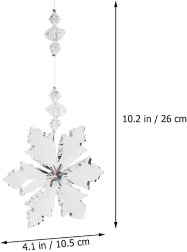 Vista 6 de EXCEART Christmas Snowflake Hanging Ornaments Acrylic Xmas Tree Decorations for Home Door and for Creating Festive Scenes and Giving