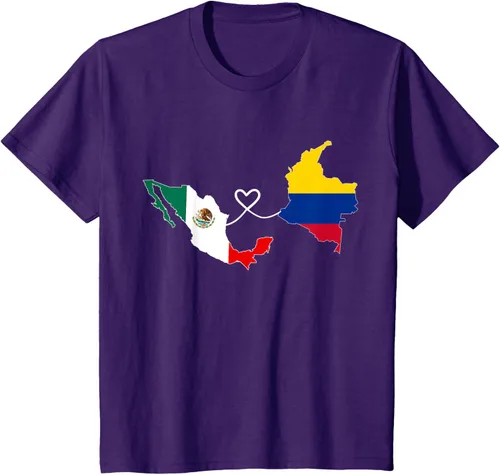Vista 24 de Camiseta Half Colombian Half Mexican Flag Map DNA Mexico Colombia