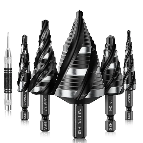 Vista 6 de Broca de paso de cobalto de cuatro espirales M35 1/8"-1/2