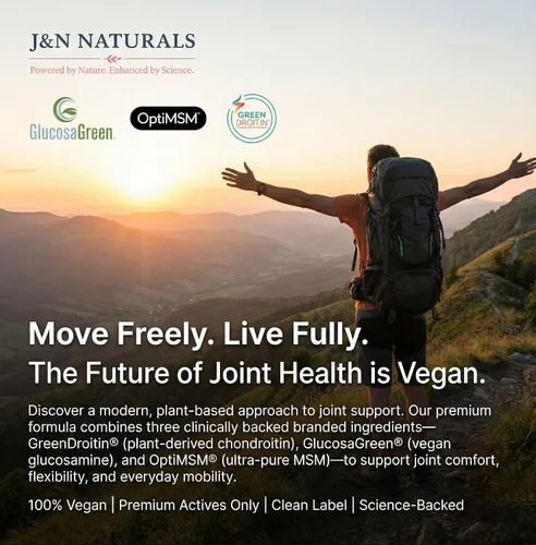 Vista 5 de Suplemento vegano de apoyo articular MSM de glucosamina condroitina MSM para mujeres y hombres. Sulfato de condrotina de hongo de nieve OptiMSM®