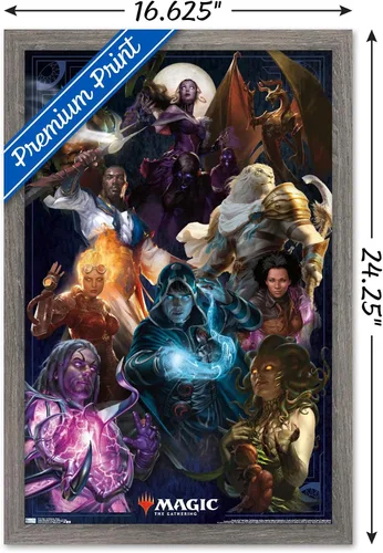 Vista 3 de Trends International Magic: The Gathering - Póster de pared de grupo, 14.725 x 22.375 pulgadas, versión enmarcada de madera de granero