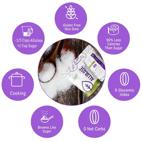 Vista 4 de Sweet Nature Edulcorante de alulosa - Sustituto ideal sin azúcar para diabéticos - Keto, sin gluten, bajo en carbohidratos, bajo en calorías, bajo