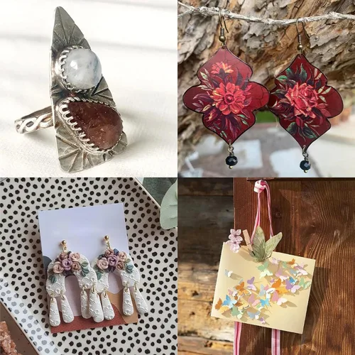 Vista 7 de GORGECRAFT 2 estilos de aretes de estrella, plantillas de forma de joyería de fase lunar, plantillas de diamante, plantillas de corte acrílico