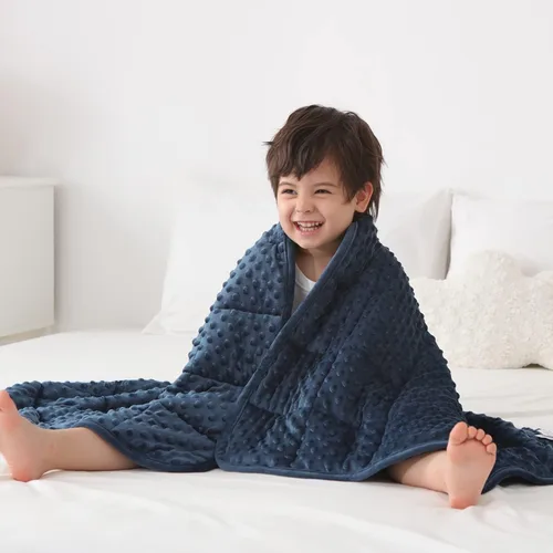 Vista 14 de Huloo Sleep Manta para niños, 20 x 30 pulgadas, 2 libras (azul marino)