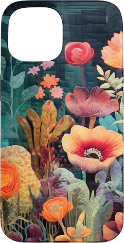 Vista 6 de iPhone 16 Flores coloridas en funda de edredón óptica, flores