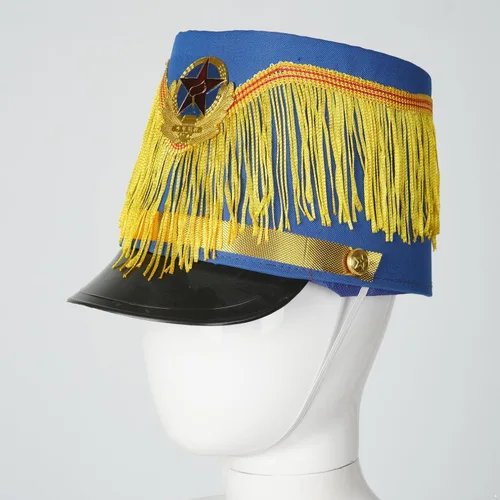 Vista 3 de winying Sombrero de tambor mayor para adultos y niños, sombrero de Majorette, sombrero de banda de tambor, sombrero de soldado de juguete con plumas
