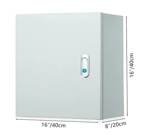 Vista 3 de Caja eléctrica de acero laminado en frío de 16 x 16 x 8 pulgadas, caja eléctrica gruesa para interiores y exteriores, con placa de montaje IP66