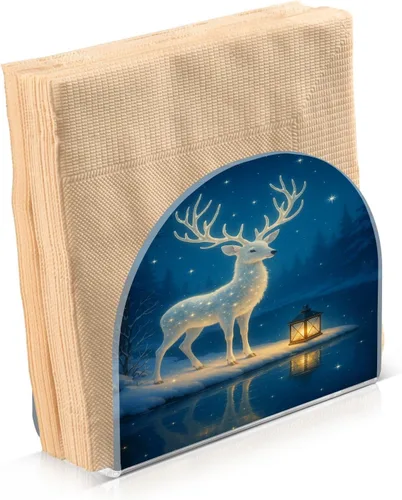 Vista 22 de Servilletero de otoño de gnomo negro para mesa, dispensadores de pañuelos acrílicos, servilleteros de cóctel para bodas, fiestas, eventos