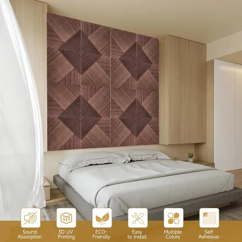 Vista 8 de Paneles acústicos de pared, paquete de 6 unidades de tamaño total de 72 x 48 pulgadas, paneles acústicos decorativos autoadhesivos para pared