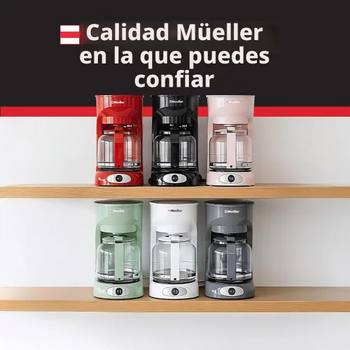 Vista 9 de Cafetera de goteo Mueller de 12 tazas Jarra de borosilicato, apagado automático, filtro reutilizable, antigoteo, función de mantener el calor