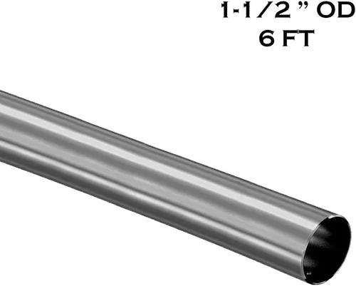 Vista 2 de 1 – 1/2" OD – 6 ft- Bar pie Ferroviario Tubing – Tubos de Acero Inoxidable Cepillado – Calibre 16