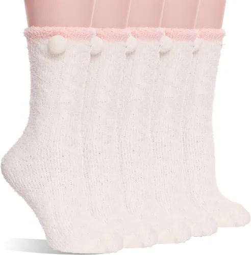 Vista 24 de EBMORE Calcetines mullidos para mujer, esponjosos, acogedores, cómodos, de felpa, cálidos, para invierno, para dormir, para el hogar, calcetines