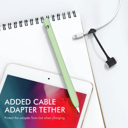 Vista 5 de AhaStyle Funda protectora de silicona antideslizante [kit de correas de adaptador de cable añadido] compatible con iPad Pencil de 1ª