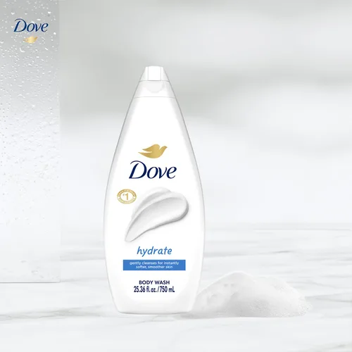 Vista 4 de Dove - Gel suave de baño para piel seca, humectación profunda, 650ml
