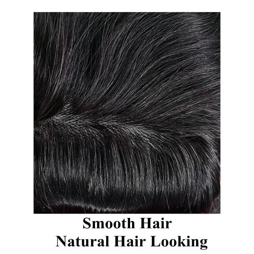Vista 367 de Toupee para hombre 100% cabello humano real tupé para hombres 0.004 in piel de poliuretano para hombre, sistema de reemplazo de piezas de pelo