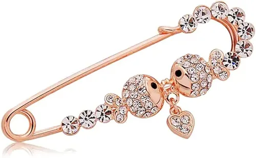 Vista 2 de 2 broches de aleación de cristal de moda para damas, cárdigan con hebilla de conexión, accesorios de ropa para niñas y mujeres