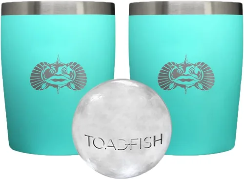 Vista 11 de Toadfish Paquete de 2 vasos de acero inoxidable con aislamiento de doble pared de 10 onzas sin vuelco, con bandeja para bolas de hielo y tapa fácil