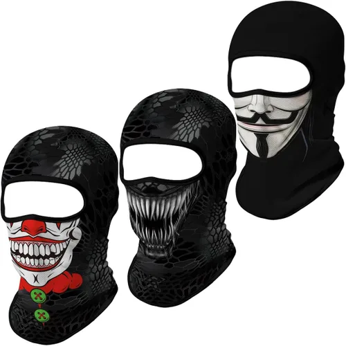 Vista 51 de Pasamontañas 3D, máscara de cara completa, resistente al viento, máscara de esquí con calavera táctica para motocicleta, ciclismo, Halloween 4