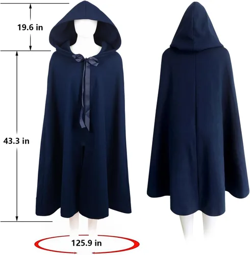 Vista 6 de Capa renacentista con capucha, capa medieval vintage con capucha, disfraz de Hobbit para Halloween