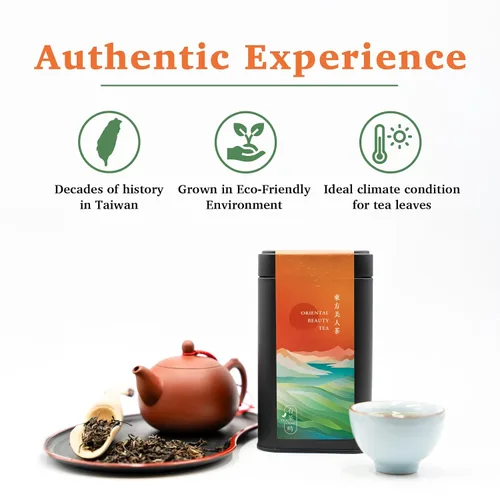 Vista 5 de TEA & TIME Té de belleza oriental, té Oolong de hojas sueltas, té chino premium, origen de Taiwán (2.64 onzas)
