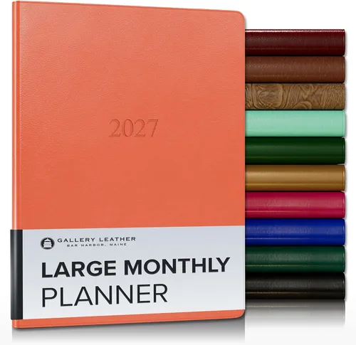 Vista 63 de Gallery Leather Agenda mensual grande 2026-2027 Acadia Navy