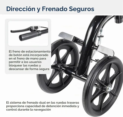 Vista 6 de Drive Medical Patinete de rodilla plegable orientable y patín de pierna, negro