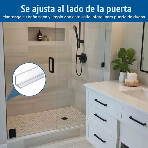 Vista 7 de KC Hardware - Parachoques de sello de jamba en forma de L, sello inferior de puerta de ducha para puertas de ducha de 3/8 y 1/2 pulgadas, 95