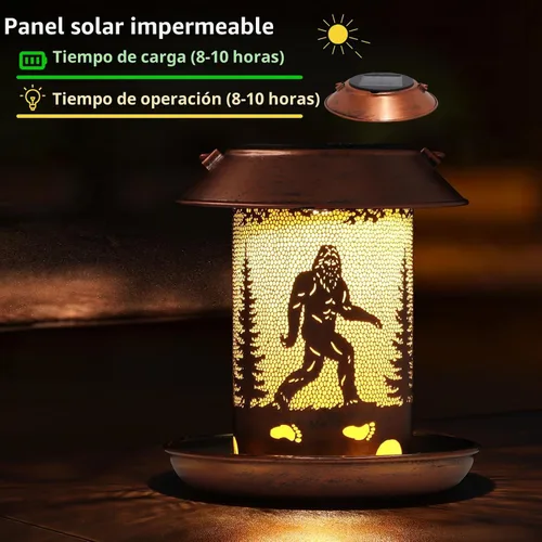 Vista 3 de Comederos para pájaros al aire libre, faroles solares impermeables para exteriores, decoración de jardín colgante de Pie Grande, decoración solar