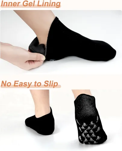 Vista 6 de Calcetines hidratantes, 2 pares de calcetines de loción para pies secos y agrietados para mujeres, calcetines hidratantes de pies, calcetines