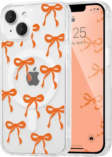 Vista 81 de UEEBAI - Funda magnética para iPhone 11, diseño de lazo, compatible con MagSafe, funda transparente delgada inalámbrica, antiamarilleo, a prueba