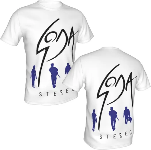 Vista 6 de Soda - Camiseta estéreo para hombre, moderna, moderna, de manga corta, cuello redondo, para verano