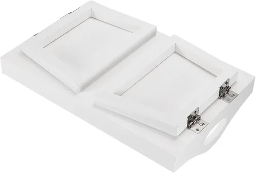 Vista 4 de PATIKIL Bandeja para reposabrazos de sofá, paquete de 2 bandejas de brazo para sofá con abrazadera en la mesa, mesa portátil para sofá, mesa